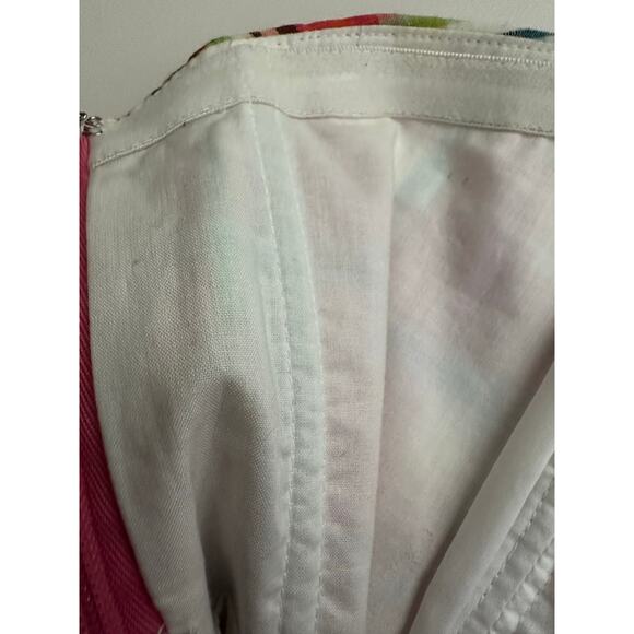 Lilly Pulitzer Vtg 4 Gweneth Madras Plaid Strapless Dress Smocked Coastal Preppy - Picture 7 of 11